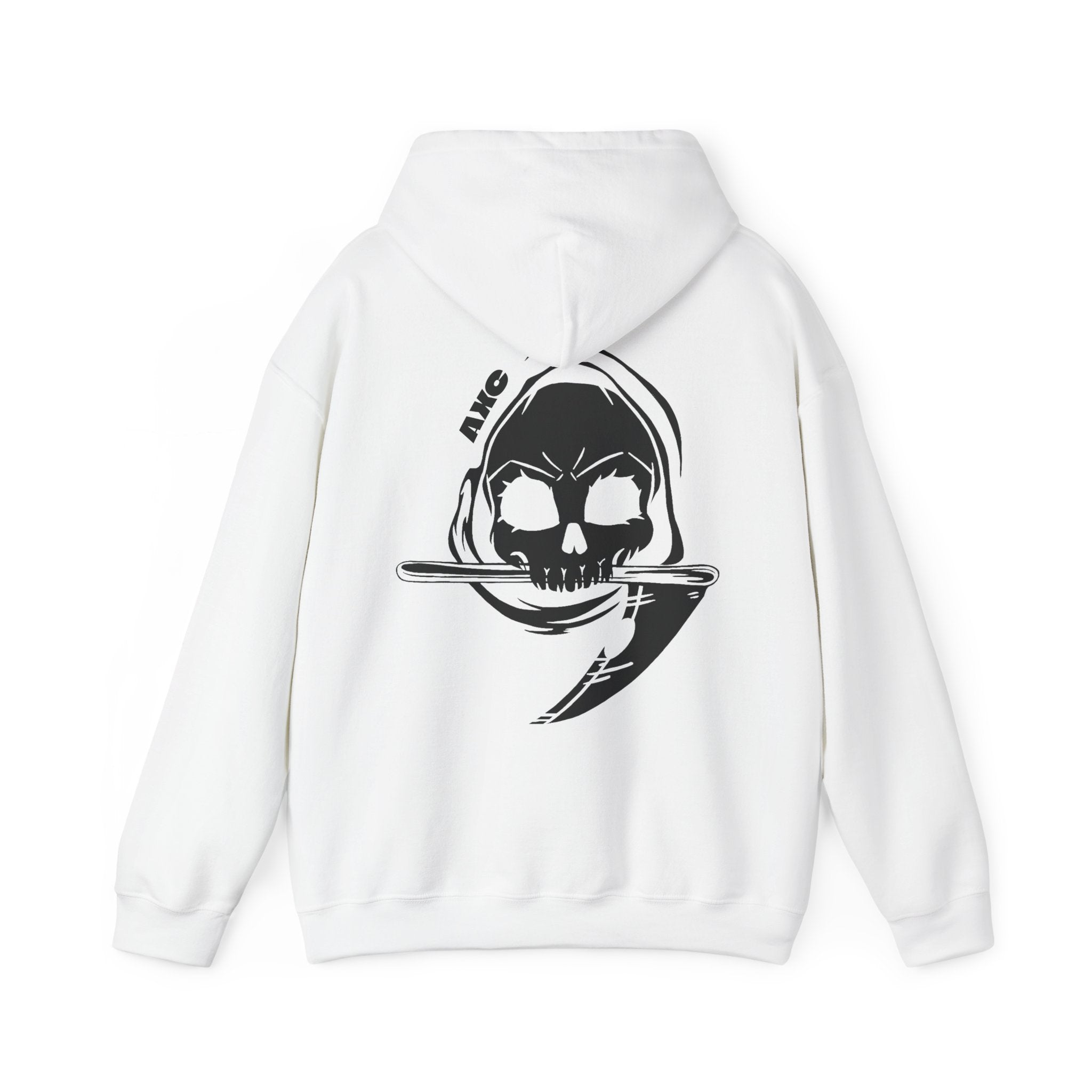 Reaper Skull Hooded Sweatshirt, Dark Gothic Unisex Pullover, Halloween Skeleton Clothing, Oversized Jumper, Scary Sweatshirt, Punk Rock