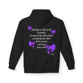 Purple Skull Quote Hoodie | Dark Gothic Skull Design, Back Print