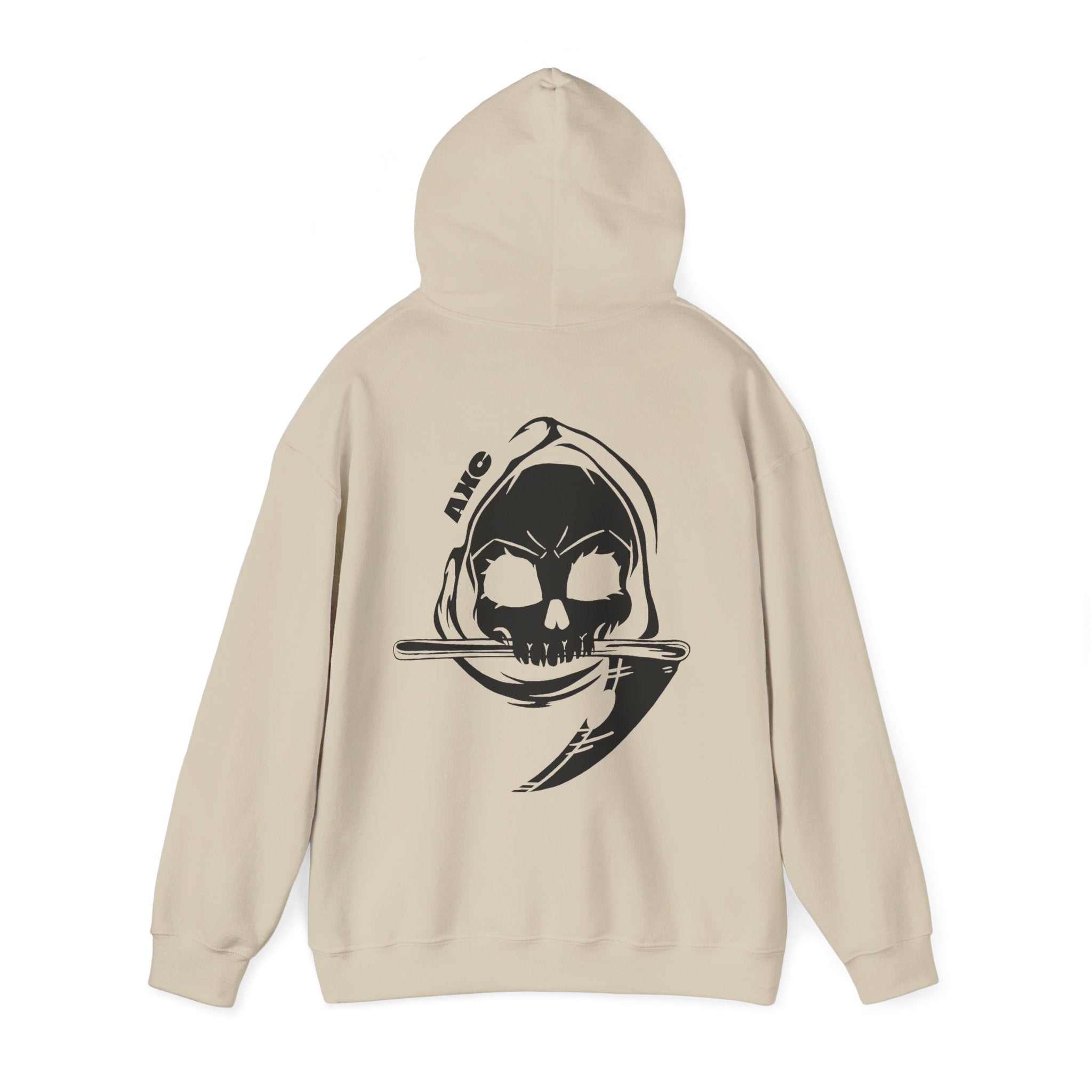 Reaper Skull Hooded Sweatshirt, Dark Gothic Unisex Pullover, Halloween Skeleton Clothing, Oversized Jumper, Scary Sweatshirt, Punk Rock