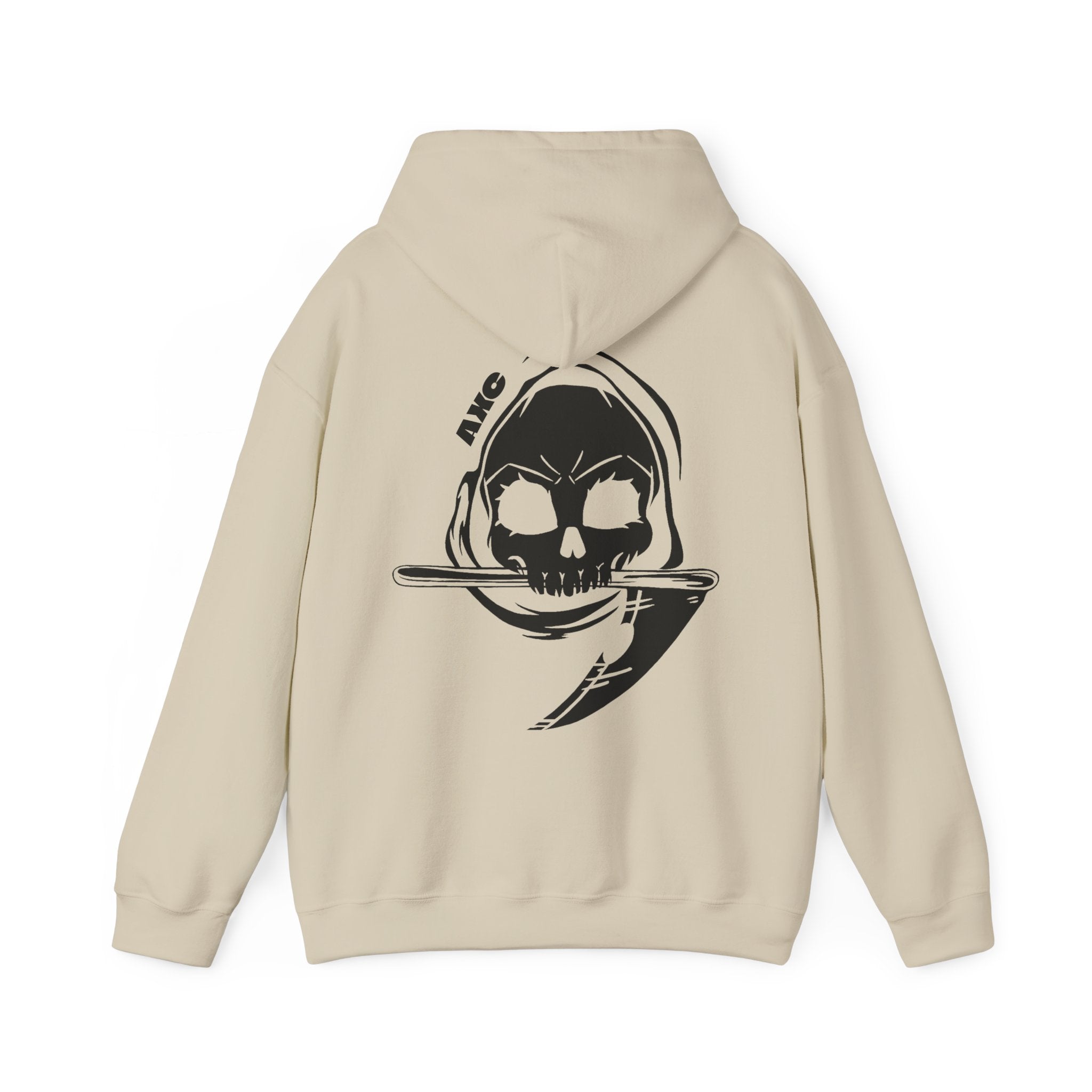 Reaper Skull Hooded Sweatshirt, Dark Gothic Unisex Pullover, Halloween Skeleton Clothing, Oversized Jumper, Scary Sweatshirt, Punk Rock